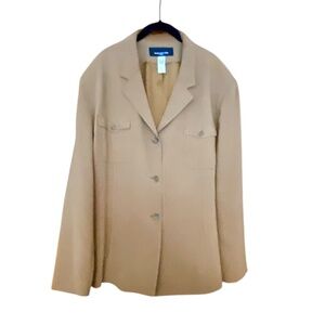 Jones New York Brown Loose Fit Blazer Jacket Plus Size 24W Womens